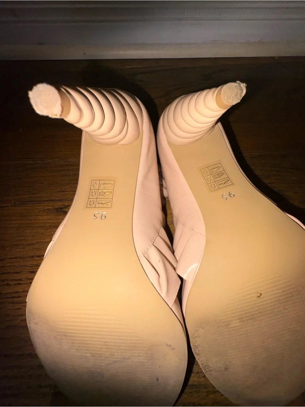 Jeffrey Campbell Peach Ruffle Peep-Toe Heels